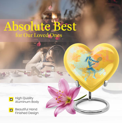 heart shaped purple urn for cremation ashes