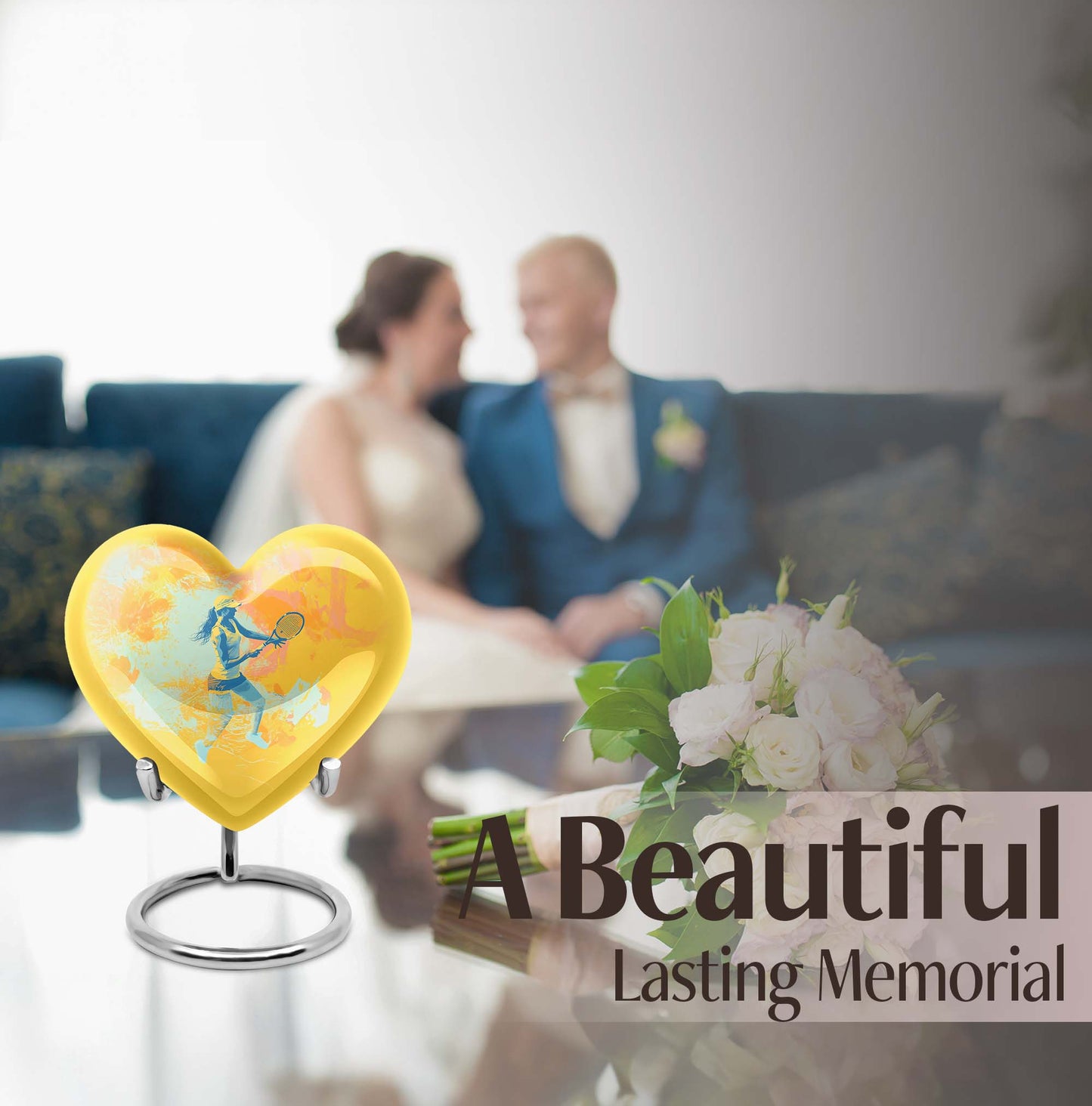 heart shaped purple urn for cremation ashes