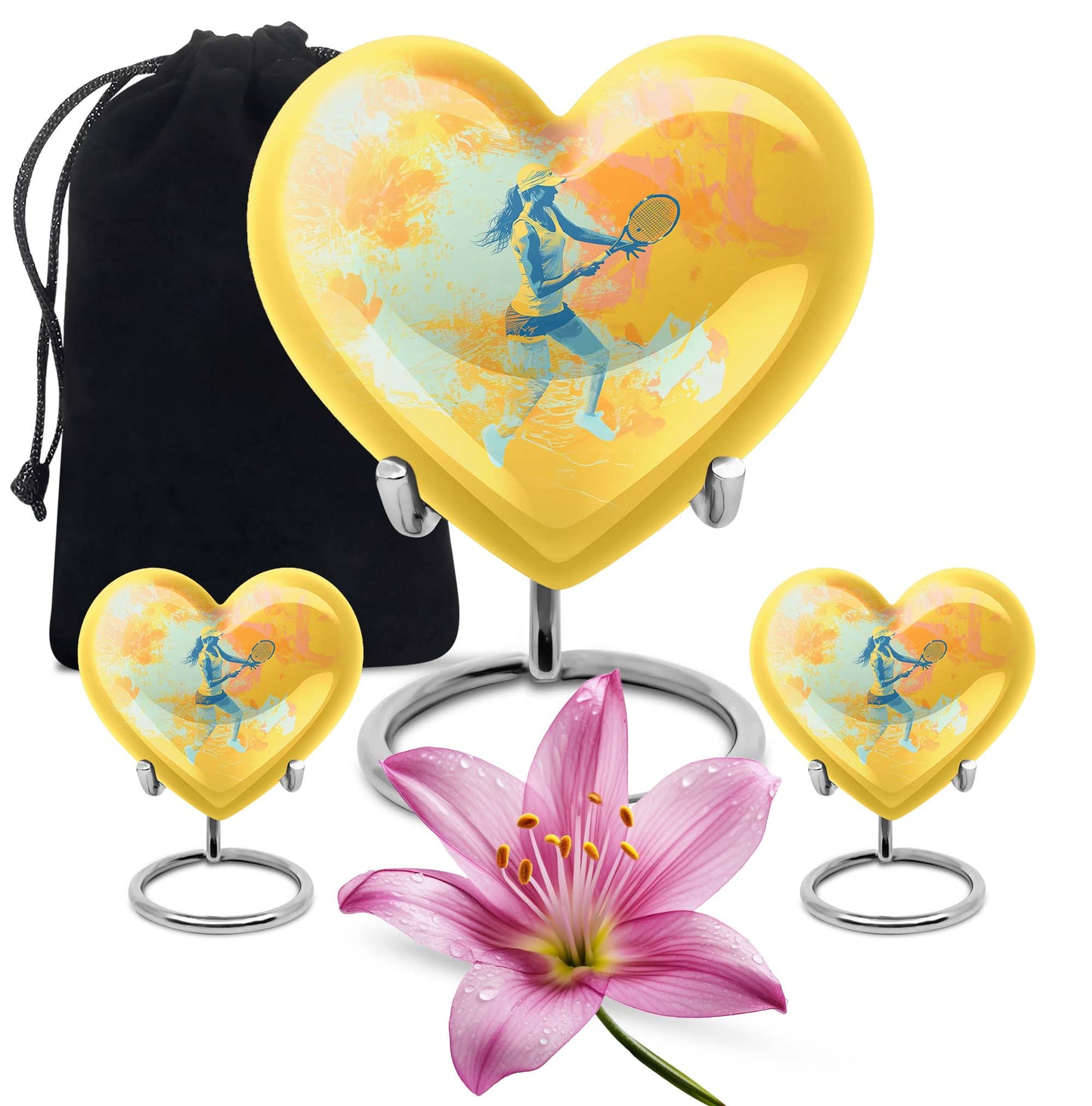 heart shaped purple urn for cremation ashes
