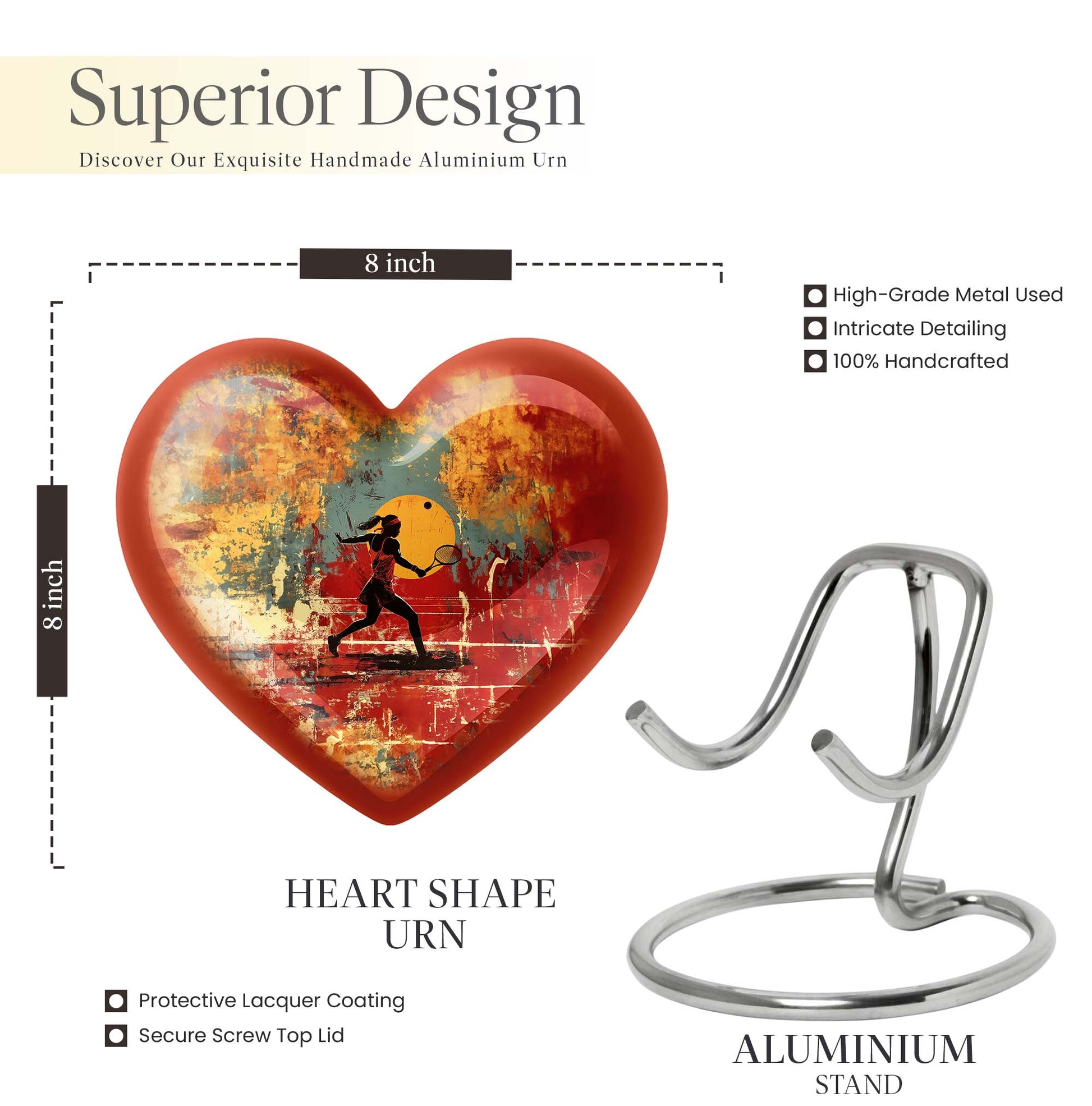 Large tennis urn for men's ashes