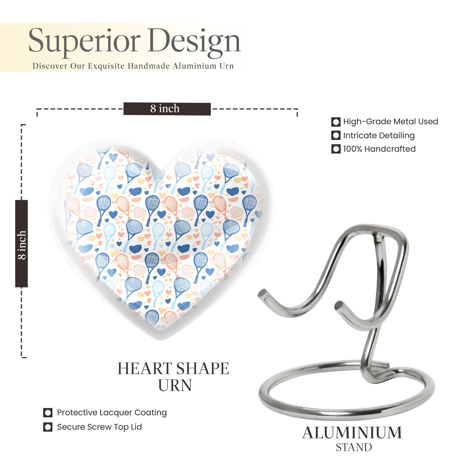 tennis heart urn