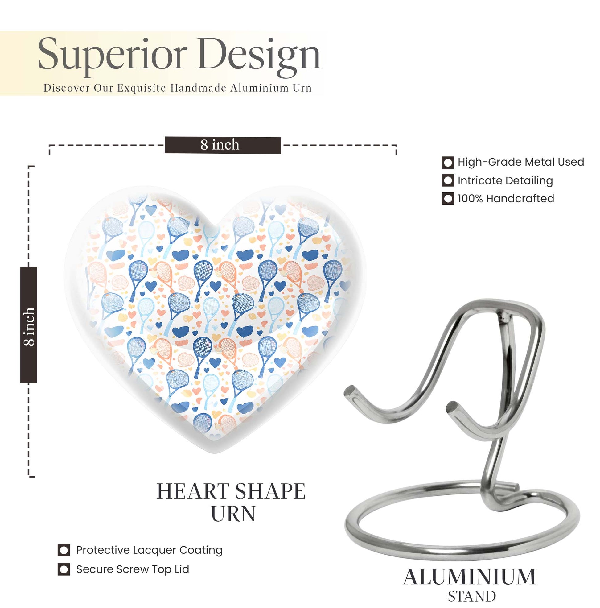 tennis heart urn
