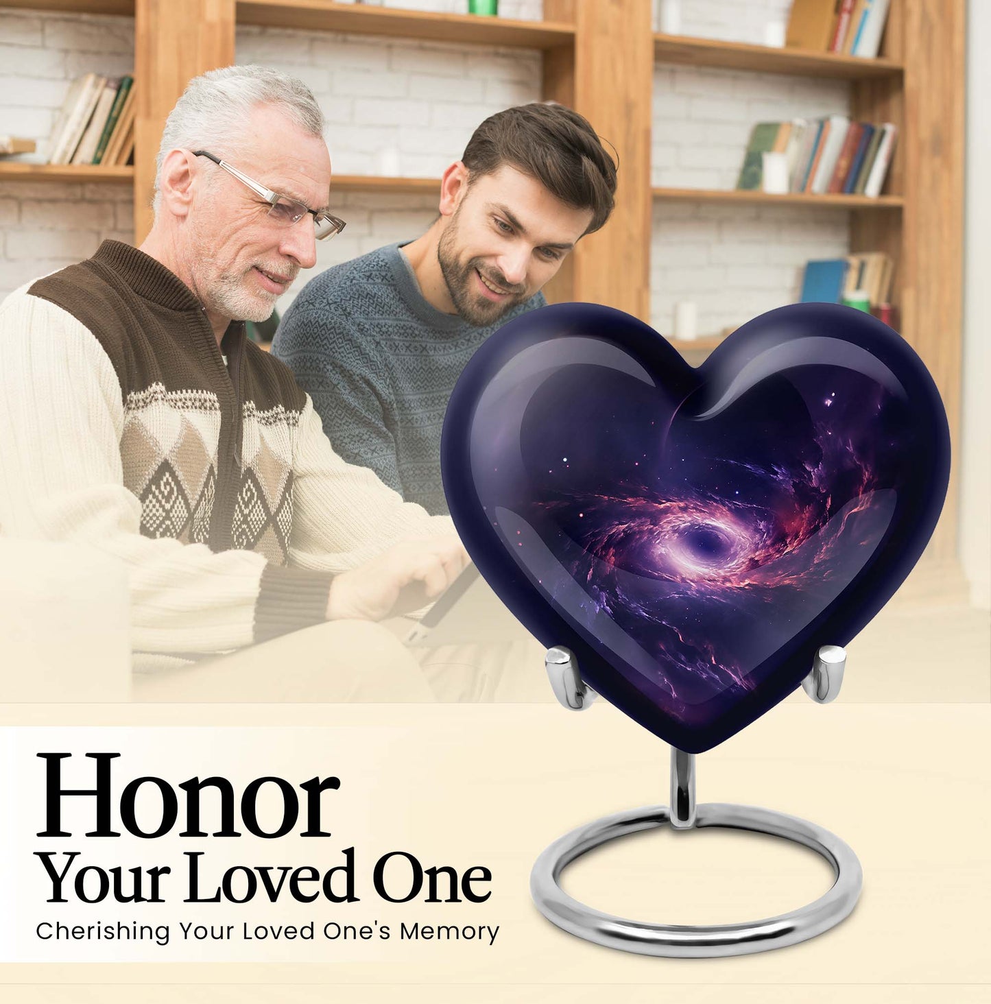 heart-shaped Galaxy urn