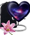 10-inch galaxy Heart Urn in Purple Meadow 