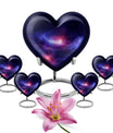 10-inch galaxy Heart Urn in Purple Meadow 