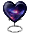 10-inch galaxy Heart Urn in Purple Meadow 