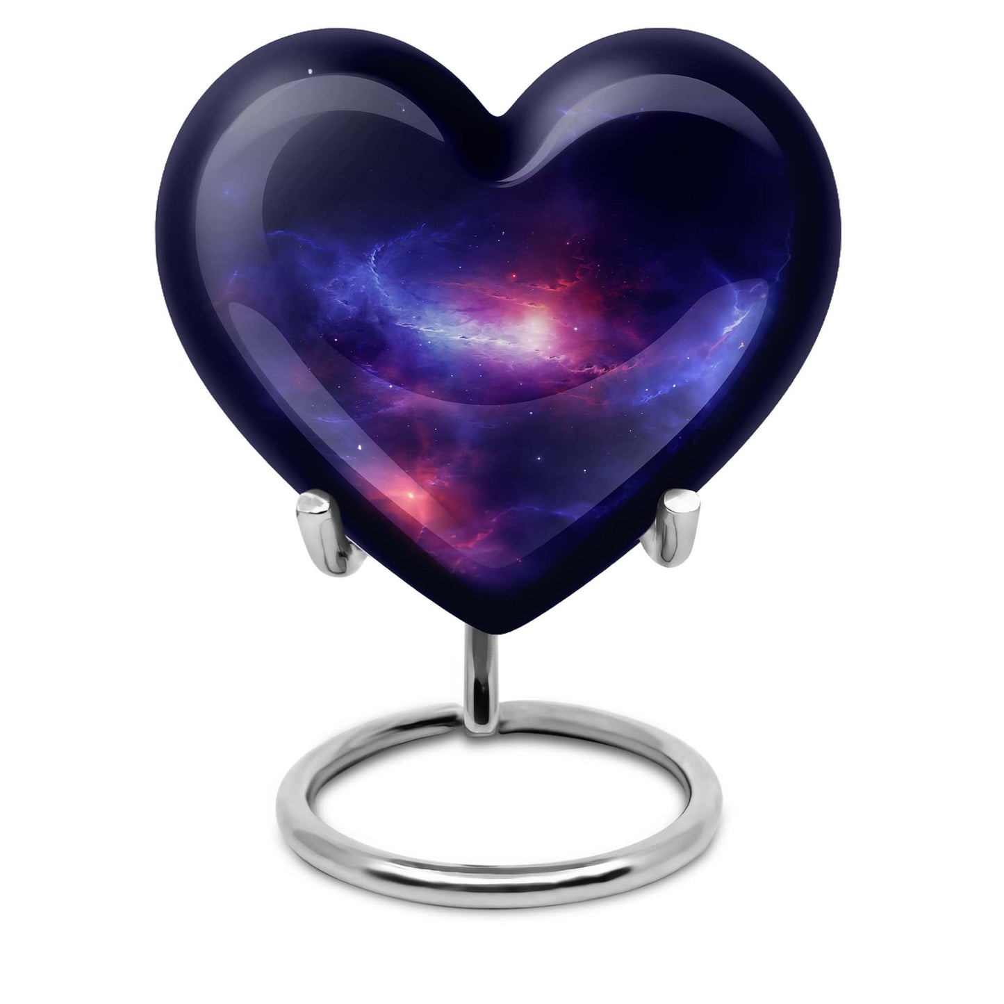 10-inch galaxy Heart Urn in Purple Meadow 