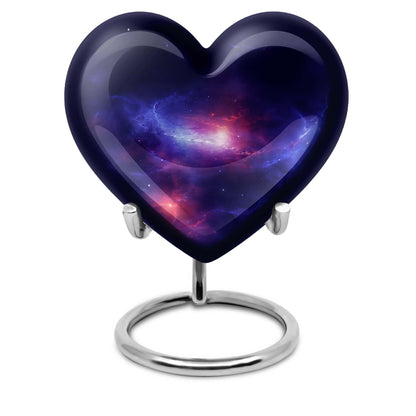 10-inch galaxy Heart Urn in Purple Meadow 