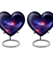 10-inch galaxy Heart Urn in Purple Meadow 