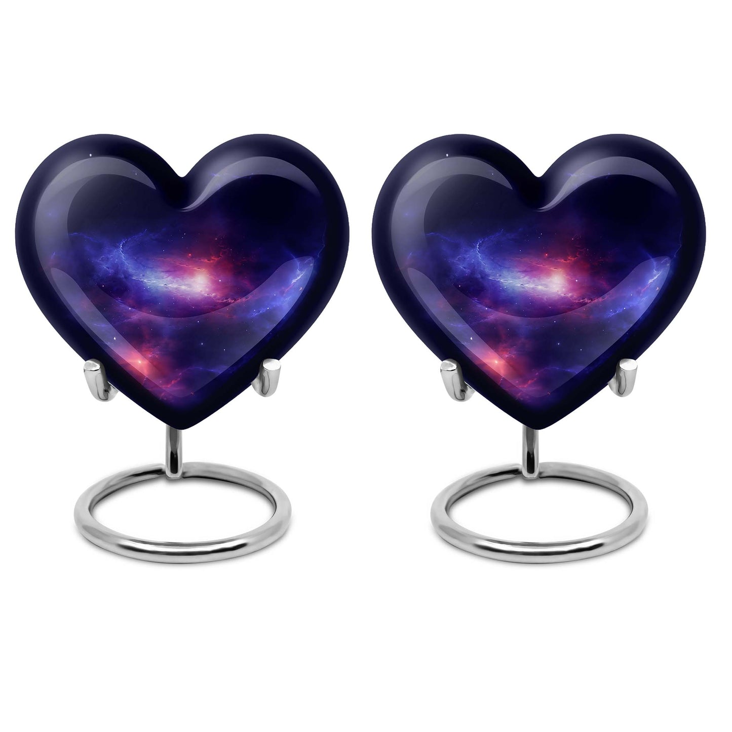 10-inch galaxy Heart Urn in Purple Meadow 
