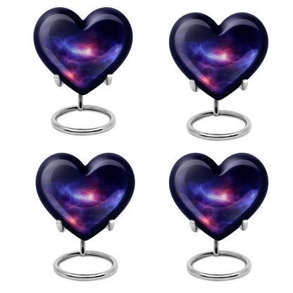 10-inch galaxy Heart Urn in Purple Meadow 