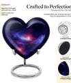 10-inch galaxy Heart Urn in Purple Meadow 