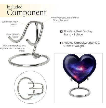 10-inch galaxy Heart Urn in Purple Meadow 