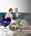 10-inch galaxy Heart Urn in Purple Meadow 