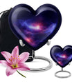 10-inch galaxy Heart Urn in Purple Meadow 