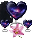 10-inch galaxy Heart Urn in Purple Meadow 