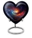10-inch Galaxy Urn, heart-shaped burial custom urn in Purple Meadow theme