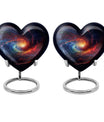 10-inch Galaxy Urn, heart-shaped burial custom urn in Purple Meadow theme