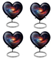 10-inch Galaxy Urn, heart-shaped burial custom urn in Purple Meadow theme