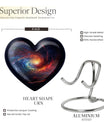 10-inch Galaxy Urn, heart-shaped burial custom urn in Purple Meadow theme