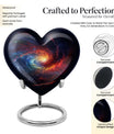 10-inch Galaxy Urn, heart-shaped burial custom urn in Purple Meadow theme