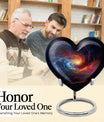 10-inch Galaxy Urn, heart-shaped burial custom urn in Purple Meadow theme