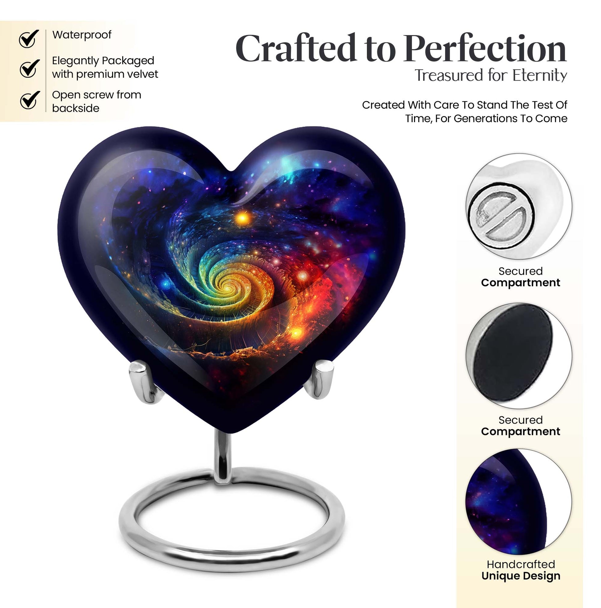 heart Galaxy urn for men's ashes