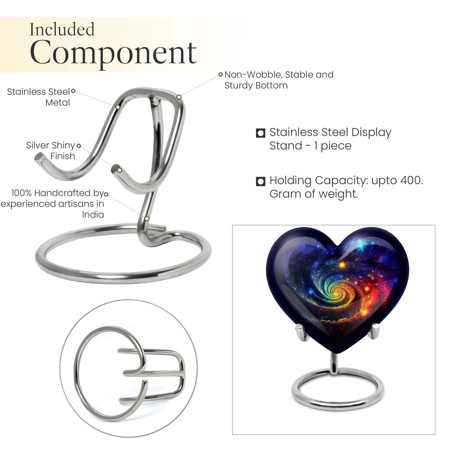 heart Galaxy urn for men's ashes