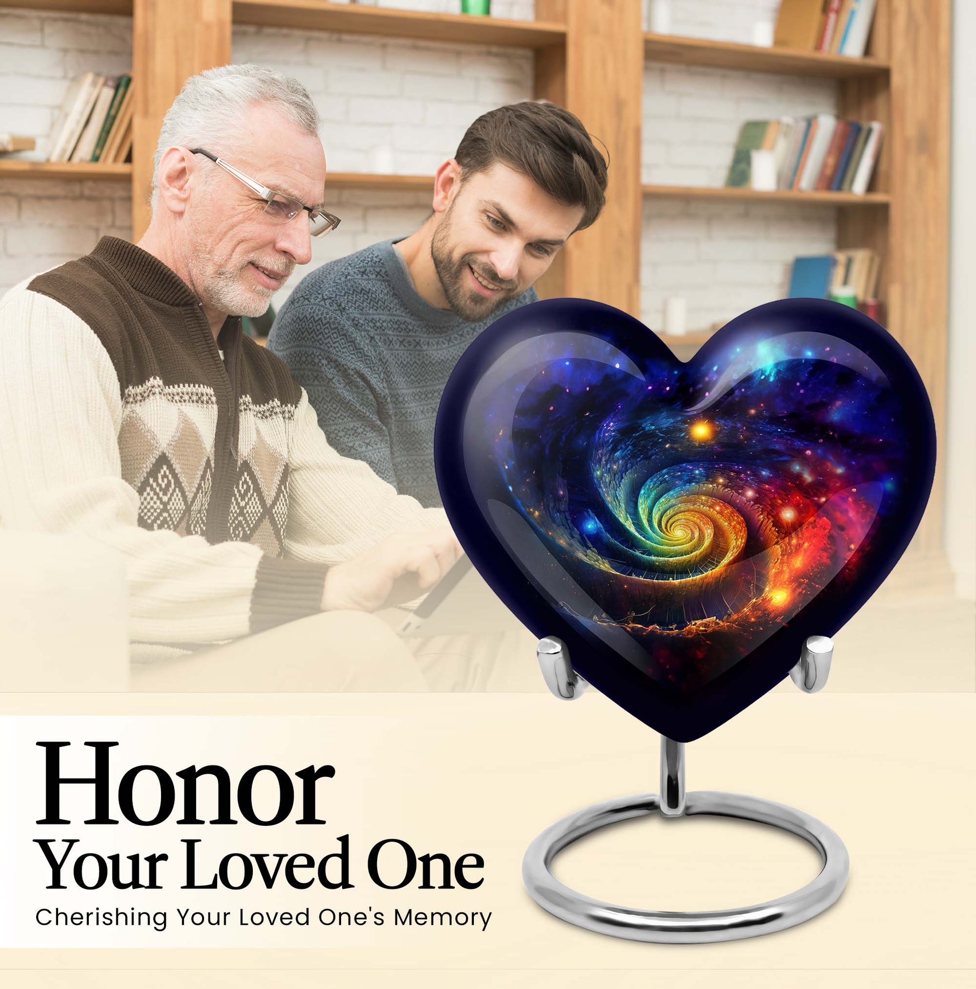 heart Galaxy urn for men's ashes