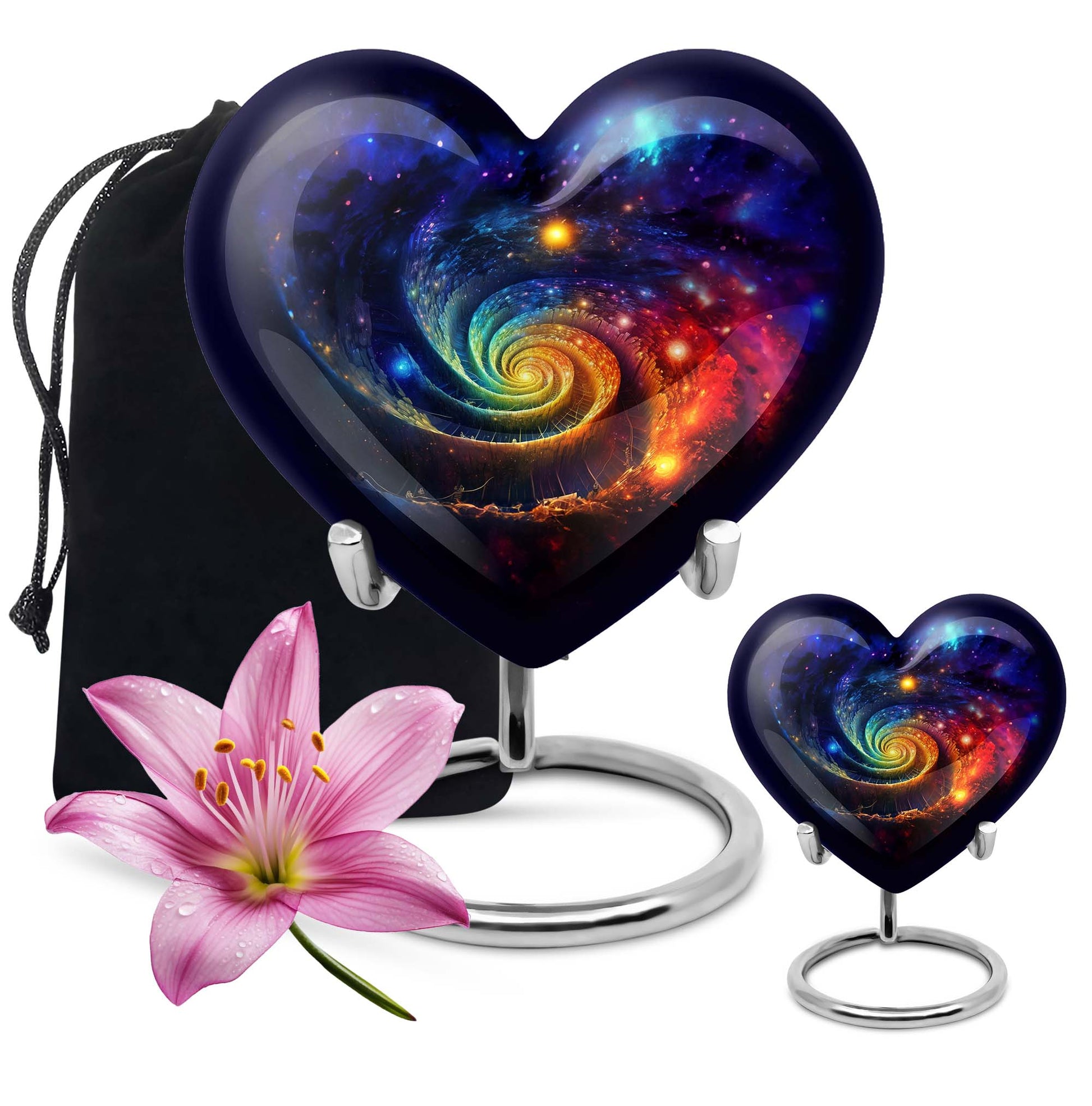 heart Galaxy urn for men's ashes