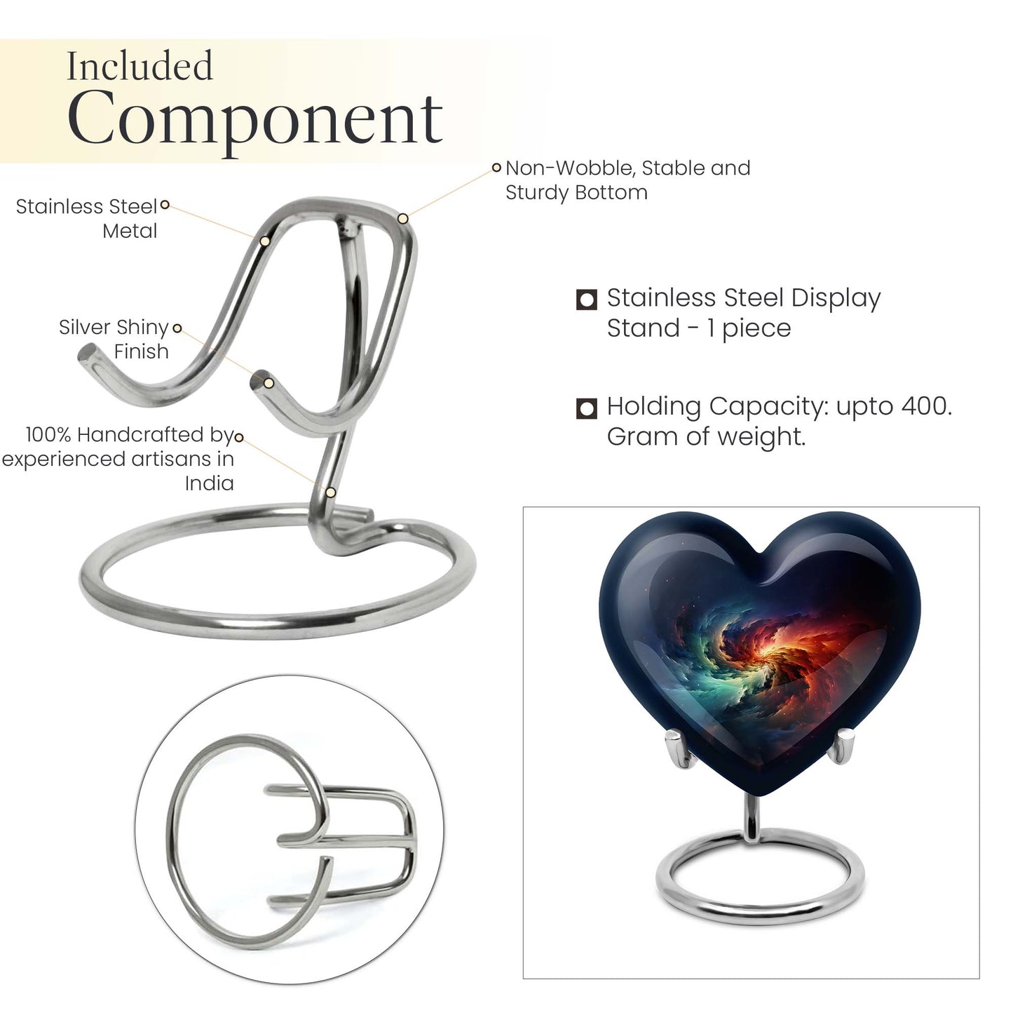 Galaxy Heart Urn for females