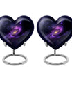 Purple Meadow themed 10-inch Heart designed Glaxxy urn for male adults