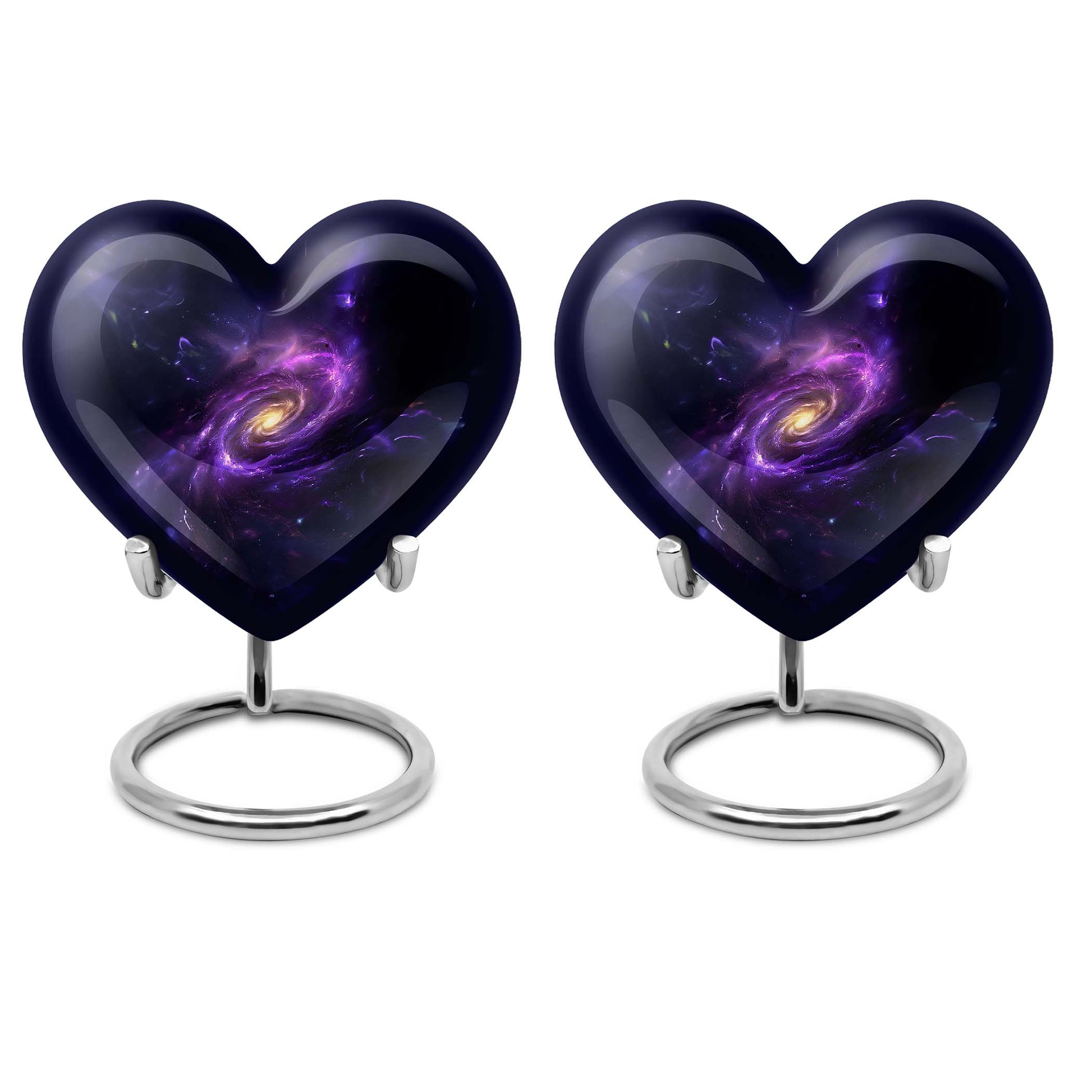 Purple Meadow themed 10-inch Heart designed Glaxxy urn for male adults