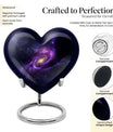 Purple Meadow themed 10-inch Heart designed Glaxxy urn for male adults