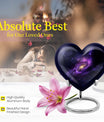 Purple Meadow themed 10-inch Heart designed Glaxxy urn for male adults