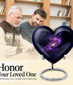 Purple Meadow themed 10-inch Heart designed Glaxxy urn for male adults