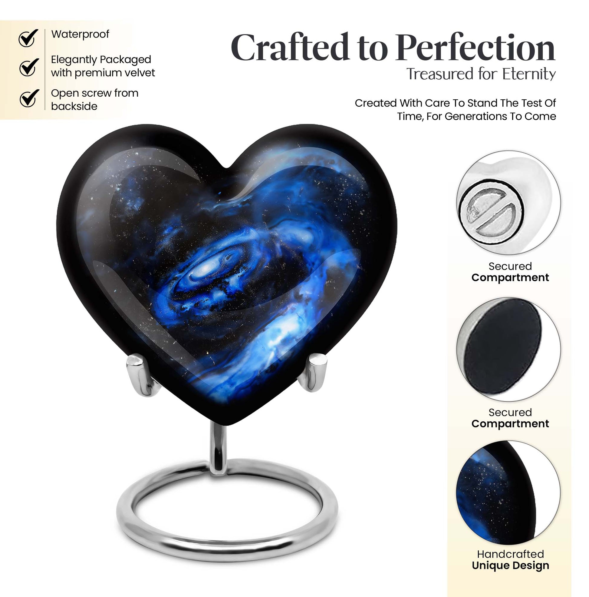 Large 10-inch heart galaxy Urn