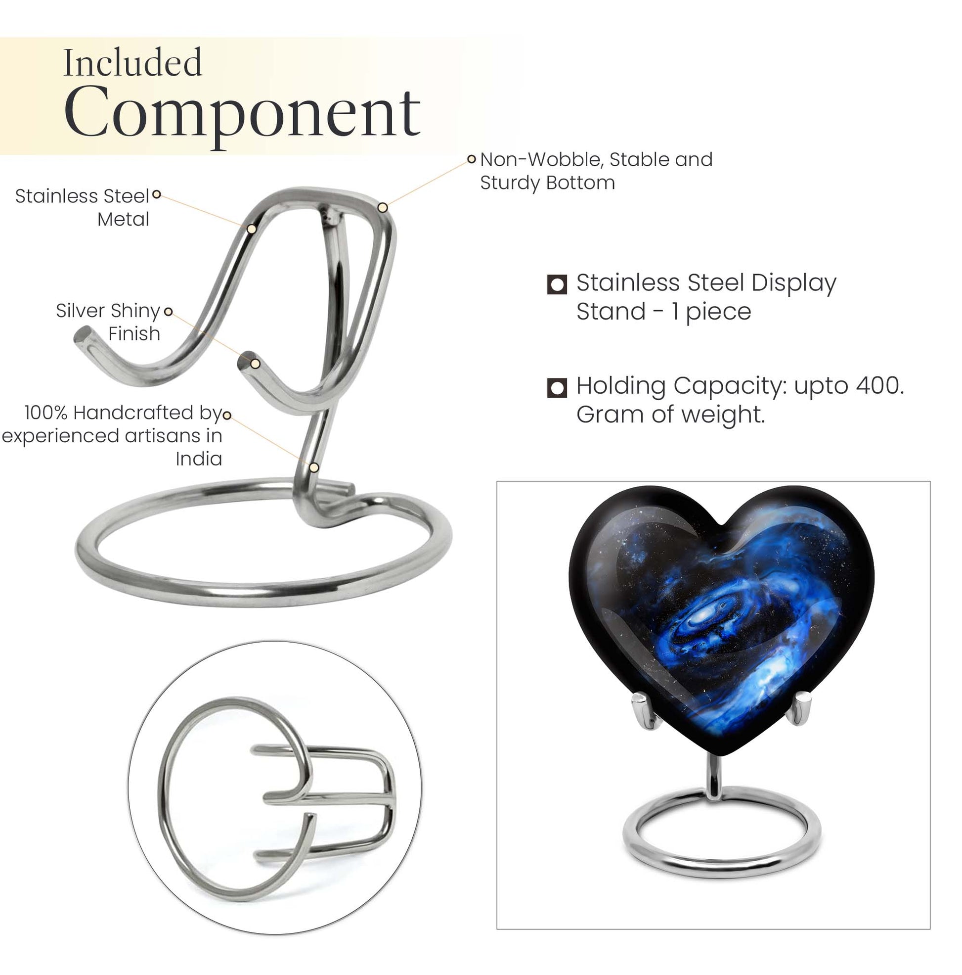 Large 10-inch heart galaxy Urn