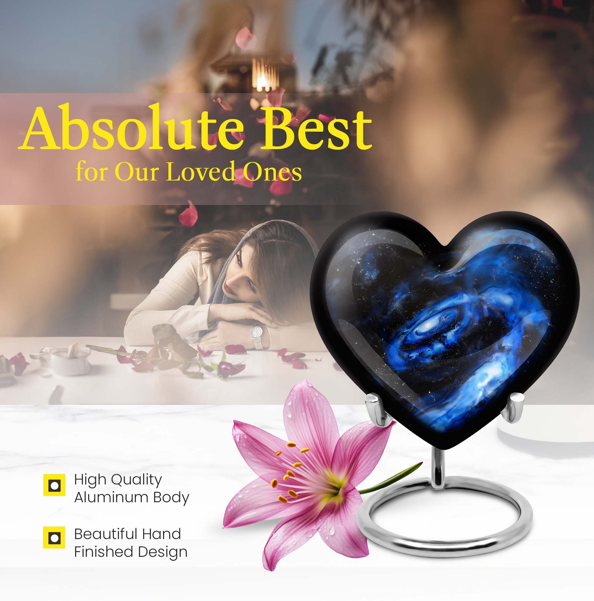 Large 10-inch heart galaxy Urn