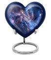 10-inch, Heart-shaped galaxy Urn in Purple Meadow theme,