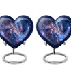 10-inch, Heart-shaped galaxy Urn in Purple Meadow theme,