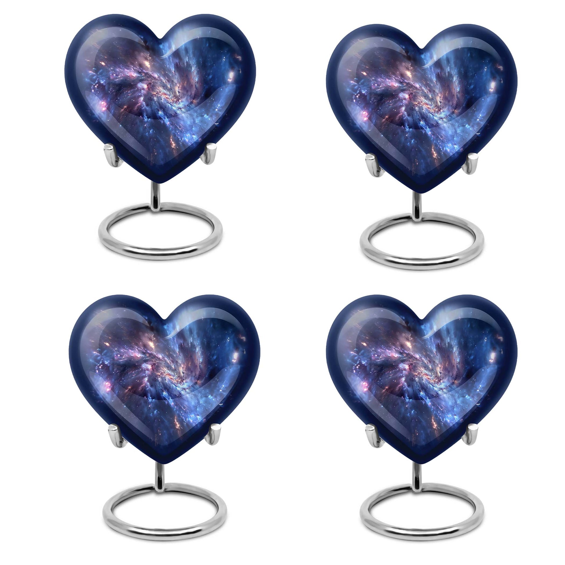 10-inch, Heart-shaped galaxy Urn in Purple Meadow theme,