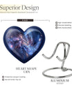 10-inch, Heart-shaped galaxy Urn in Purple Meadow theme,