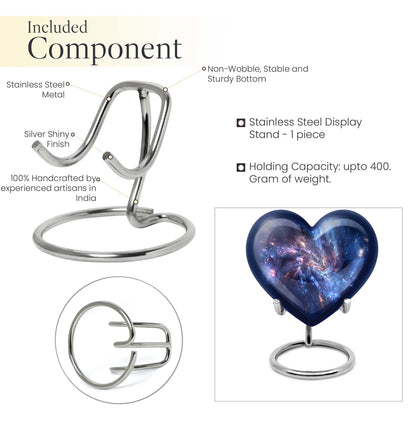 10-inch, Heart-shaped galaxy Urn in Purple Meadow theme,