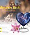 10-inch, Heart-shaped galaxy Urn in Purple Meadow theme,