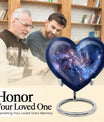 10-inch, Heart-shaped galaxy Urn in Purple Meadow theme,