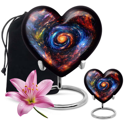 Galaxy Theme Large Urn With 1 Keepsake Urn