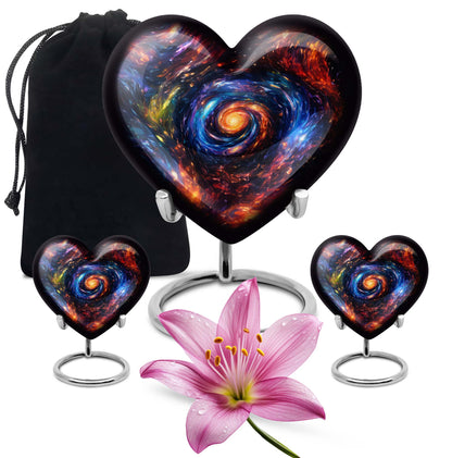 Galaxy Theme Large Urn With 2 Keepsake Urn