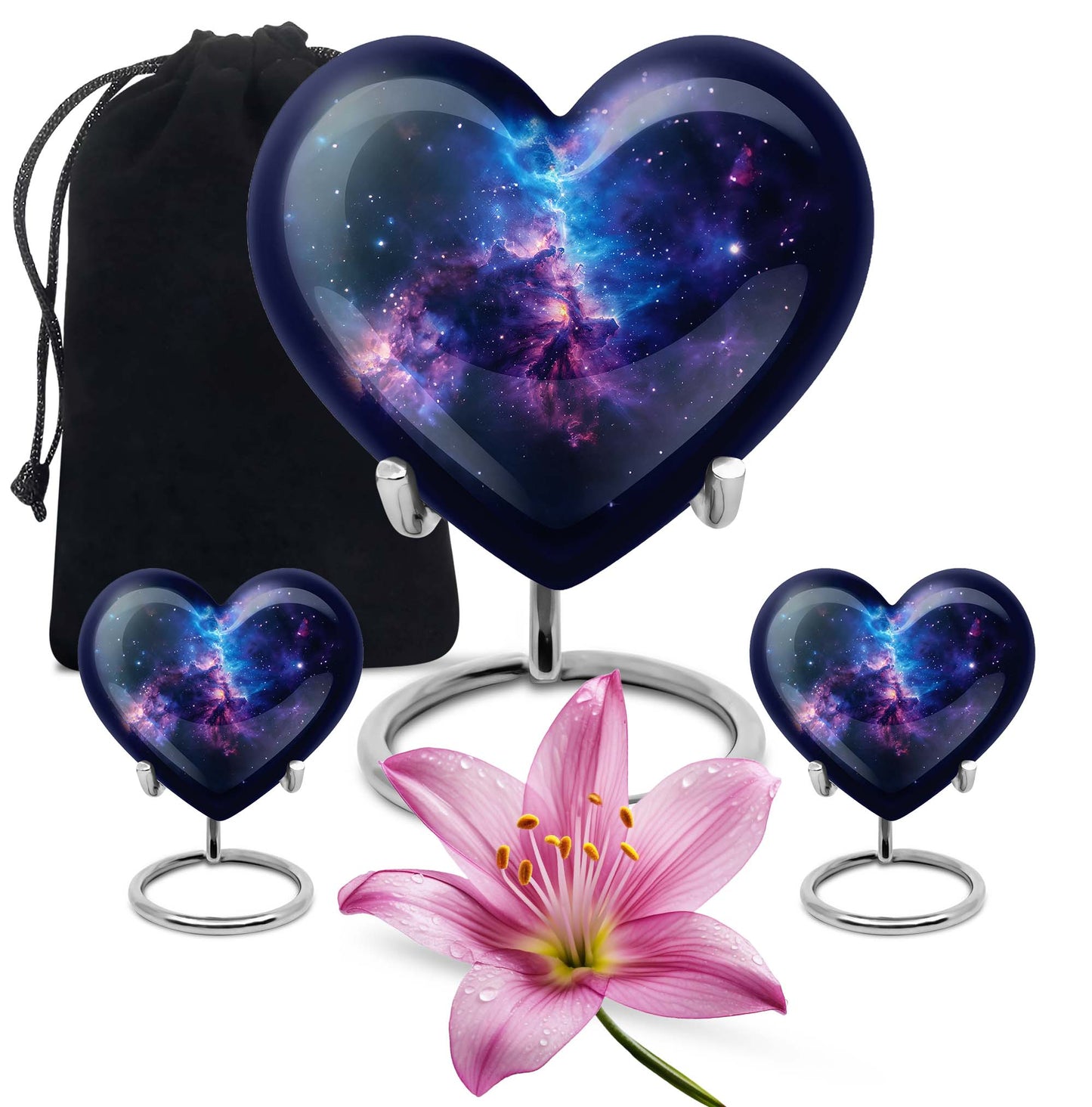 Galaxy Theme Large Urn With 2 Keepsake Urn