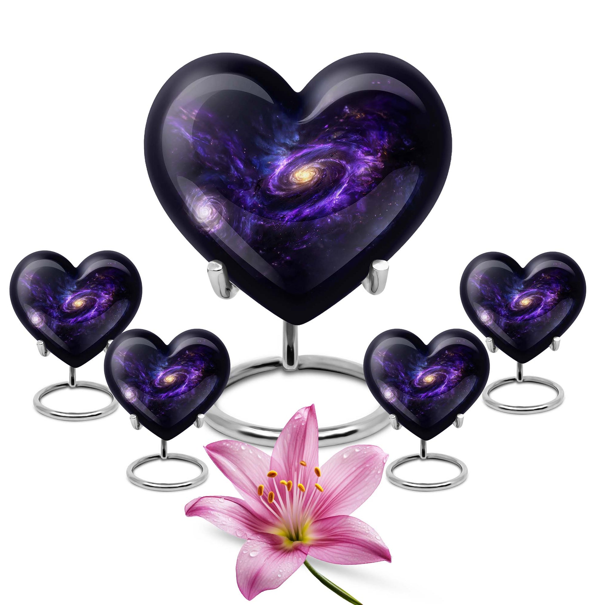 Heart-shaped Galaxy Urn for funeral.